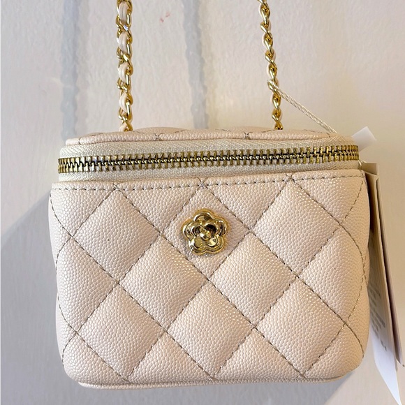 white cute mini square bag the cute ball belt chain can be adjusted in length - Picture 1 of 5